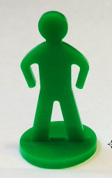 Фишка Человечек зеленая 46мм купить Фишка Человечек зеленая  высота 46мм, диаметр подставки 26 мм, толщина 3 мм. Фишка для настольных игр.