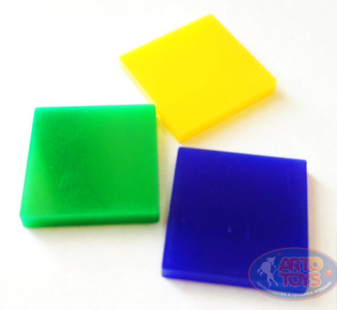 Фишка маркер. Квадрат зеленый. 18х18мм