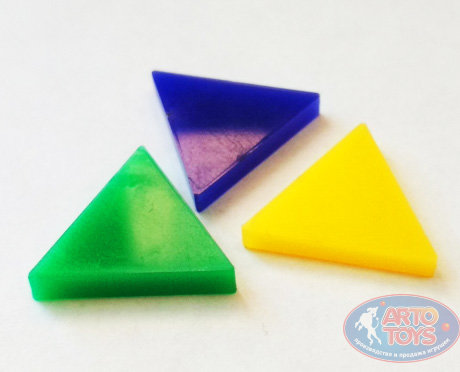 Фишка маркер. Треугольник зеленый. 18х18мм