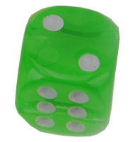 Кубик прозрачный 14 мм зеленый