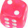Кубик прозрачный 14 мм розовый - Кубик прозрачный 14 мм розовый