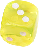 Кубик прозрачный 12 мм желтый 